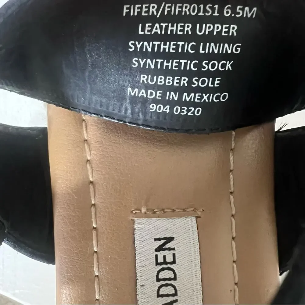 Steve Madden Fifer Platform Espadrille Zebra Leather Upper Sandals Size 6.5